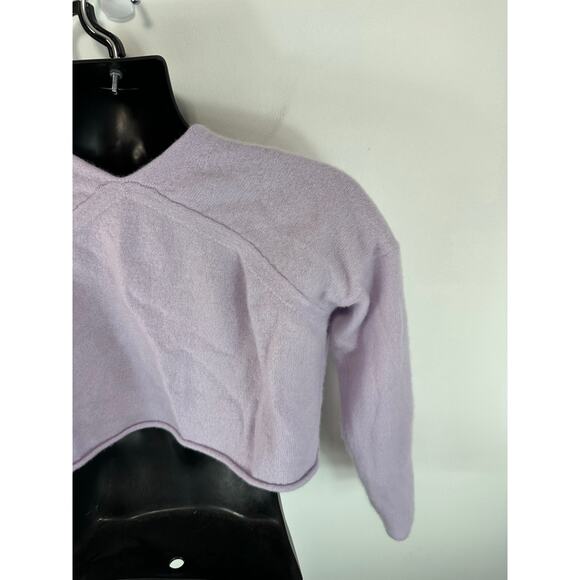 Naked Cashmere Cropped Shrug Cardigan Sweater Lavender Purple Size Small - Picture 12 of 12